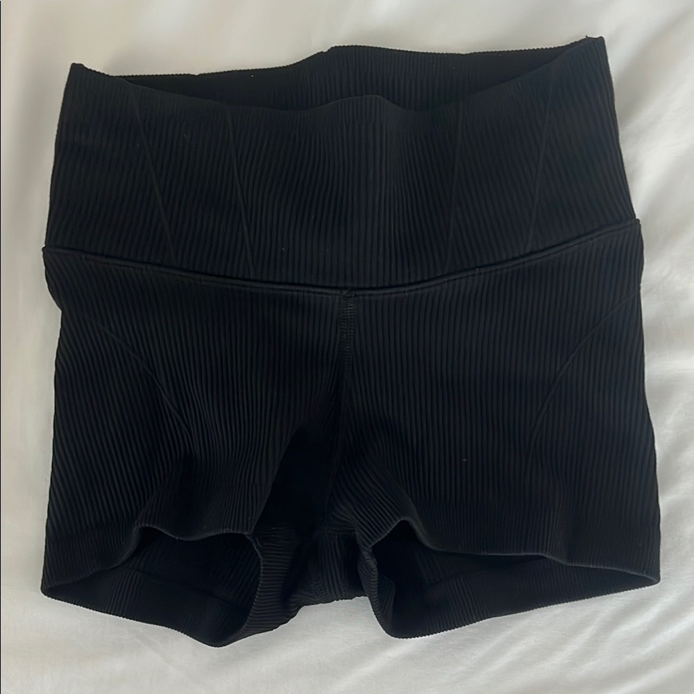 Aerie Offline Women's Black Ribbed Shorts